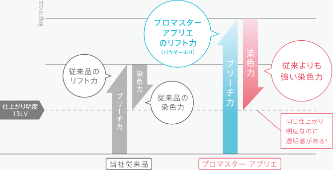 アプリエ染毛性能のイメージ